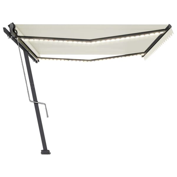 vidaXL Sis&auml;&auml;nkelattava markiisi LED/tuulisensori 500x300 cm kerma