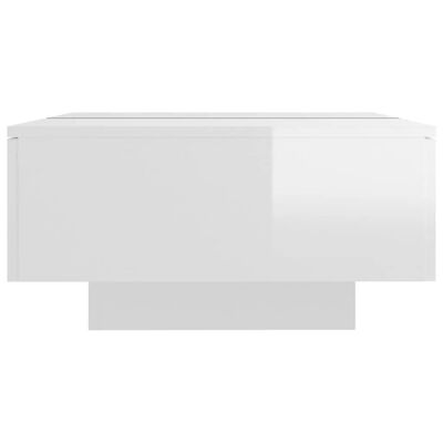vidaXL Sohvapöytä korkeakiilto valkoinen 90x60x31 cm lastulevy