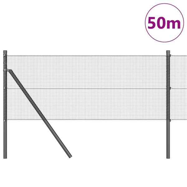 vidaXL Aitalatu Harmaa 50 x 0,6 m (12 x 12 mm verkko) Ter&auml;s ja PVC