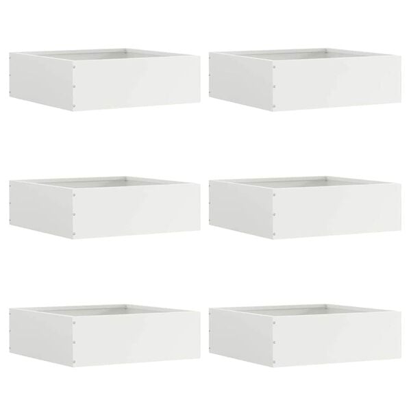 vidaXL Nurmireunus 6 pcs Valkoinen 40 x 40 x 13 cm Ter&auml;s