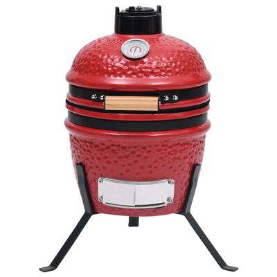 vidaXL Kamado 2-in-1 grilli/savustin keramiikka 56 cm punainen