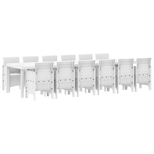 vidaXL Piharuokailu setti 13 pcs Valkoinen Polt-kivennäisruoho