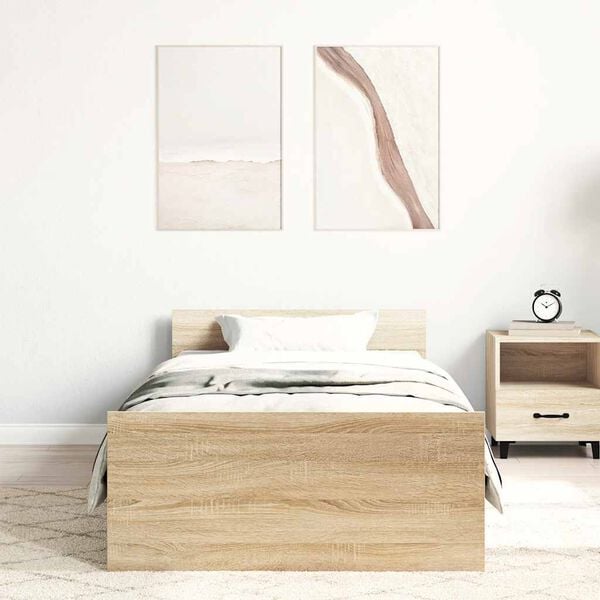 vidaXL S&auml;ngynrunko ilman patjaa Sonoma tammi 100x200 cm tekninen puu