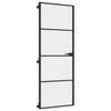 vidaXL Sisäovi ohut musta 76x201,5 cm karkaistu lasi ja alumiini