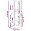 vidaXL Korkea kaappi 2 pcs Artisan tammi Lasi
