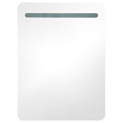 vidaXL LED kylpyhuoneen peilikaappi valkoinen ja tammi 60x11x80 cm