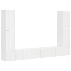 vidaXL TV-tasosetti 8 pcs Valkoinen Tekninen puu