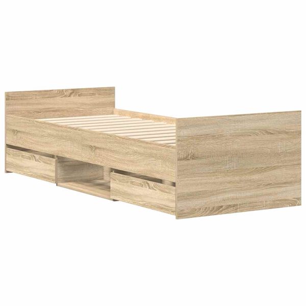 vidaXL Sängynrunko päädyillä Sonoma-tammi 100x200 cm