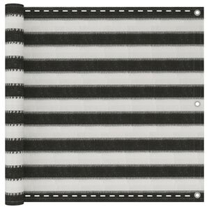 vidaXL Parvekkeen Suoja HDPE 90x400 cm Antrasiitti ja Valkoinen