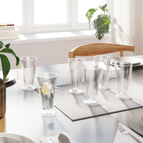 vidaXL Lattelasit kahvalla 6 kpl 250 ml