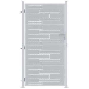 vidaXL Puutarhaportti 85 x 196 cm Ruostumaton ter&auml;s Hopea Lukittava