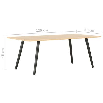 vidaXL Sohvapöytä musta ja tammi 120x60x46 cm