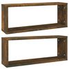 vidaXL Sein&auml;kuutiohyllyt 2 kpl savutammi 60x15x23 cm tekninen puu