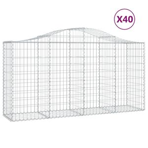 vidaXL Kaarevat kivikorit 40 kpl 200x50x100/120 cm galvanoitu rauta