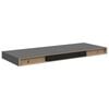 vidaXL Kelluva sein&auml;hylly korkeakiilto harmaa 60x23,5x3,8 cm MDF