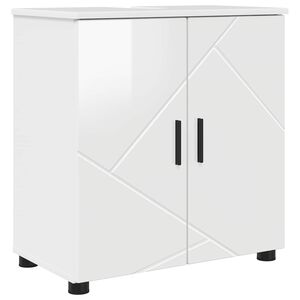 vidaXL Kylpyhuonekaappi Korkean kiillon valkoinen 61 x 35 x 64 cm