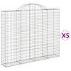 vidaXL Kaarevat kivikorit 5 kpl 200x30x160/180 cm galvanoitu rauta