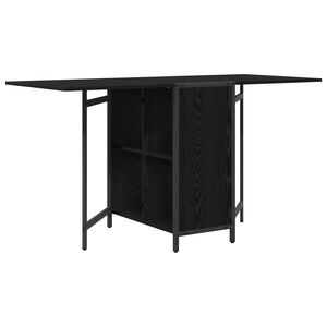 vidaXL Ruokailup&ouml;yt&auml; 144 x 60 x 75 cm Tekninen puu Musta tammi