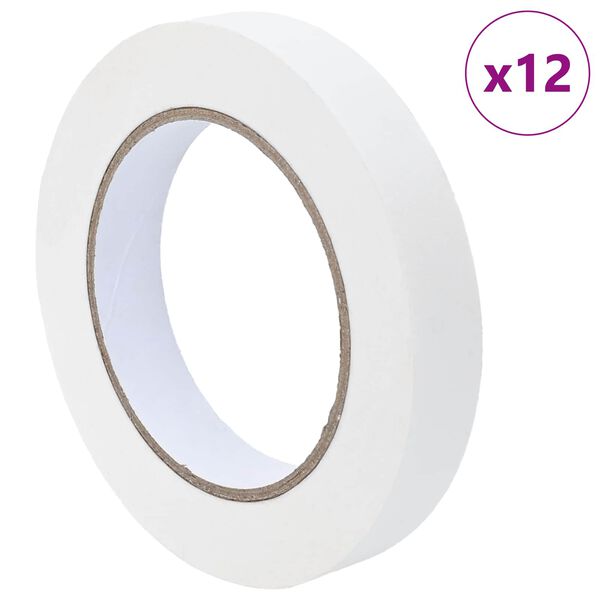 vidaXL Maalaustelat 12 pcs Valkoinen 19mm x 50m Paperi