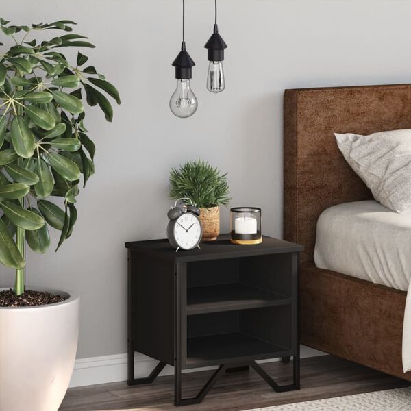 vidaXL Y&ouml;p&ouml;yt&auml; musta 40x30x40 cm lastulevy