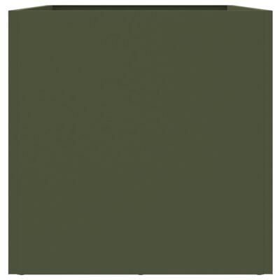 vidaXL Kukkalaatikko oliivinvihreä 62x30x29 cm kylmävalssattu teräs