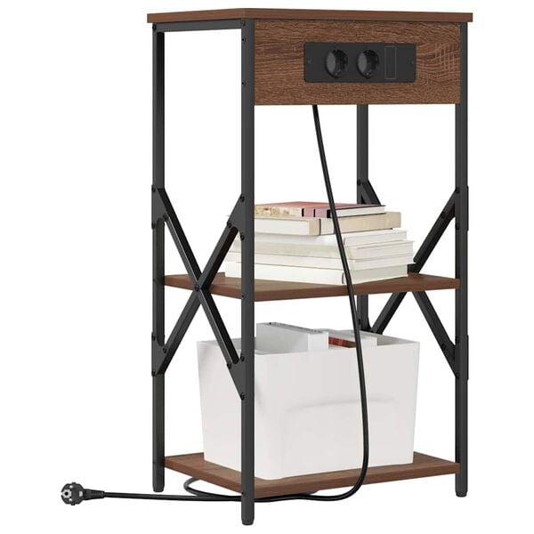 vidaXL Y&ouml;p&ouml;yt&auml;kaappi 2 pcs Ruskea tammi 41 x 31 x 76 cm Tekninen puu