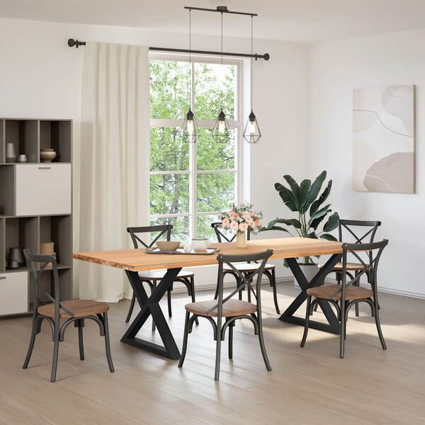 vidaXL Ruokapöydän jalat 2 kpl musta 90x(72-73,3) cm teräs