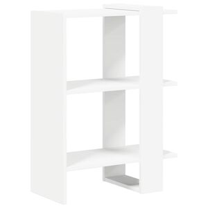 vidaXL Kirjahylly 2 tasoa 52 x 25 x 71,5 cm Tekninen puu Valkoinen
