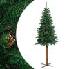 vidaXL Kapea joulukuusi aidolla puulla ja k&auml;vyill&auml; vihre&auml; 180 cm PVC