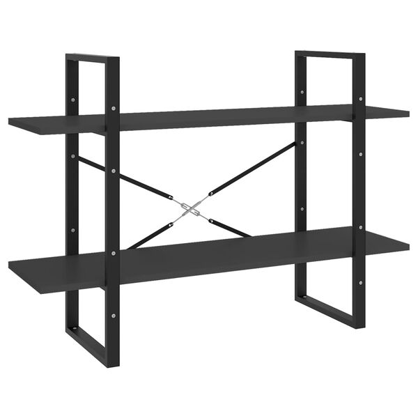 vidaXL 5-tasoinen kirjahylly harmaa 100x30x175 cm tekninen puu