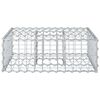 vidaXL Gabion Kohotettu Peti Hopea 60 x 60 x 20 cm Galvanoitu ter&auml;s