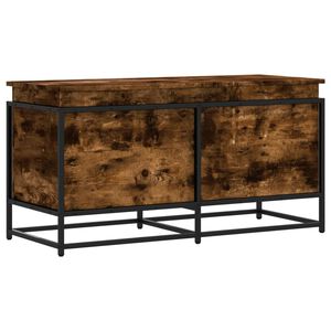 vidaXL S&auml;ilytyslaatikko kannella savutammi 100x40x51,5 cm tekninen puu