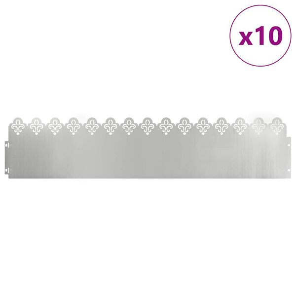 vidaXL Nurmikonreunukset 10 pcs Hopea 103 x 0,05 x 22 cm