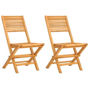 vidaXL Kokoontaitettavat tuolit 2 kpl 47x62x90 cm massiivipuu tiikki