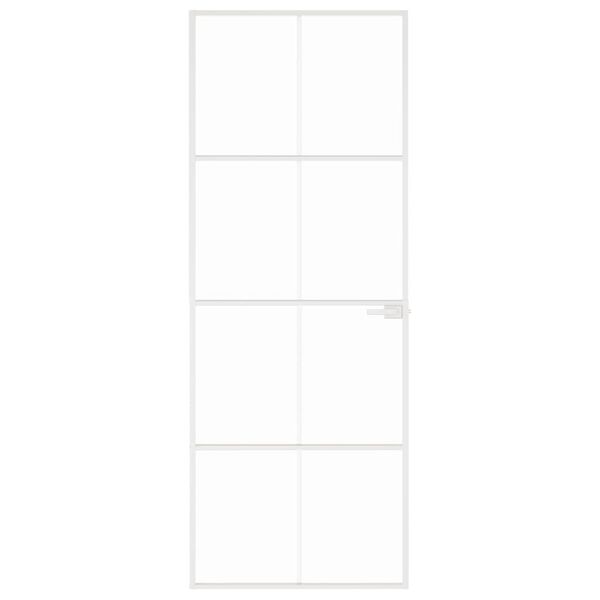 vidaXL Sis&auml;ovi valkoinen 76x201,5 cm karkaistu lasi ja alumiini ohut