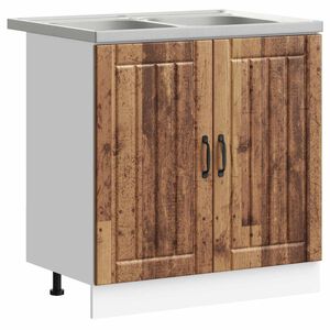 vidaXL Pesuallas-kaappi ovella Lucca 2 pcs Vanha puu Tekninen puu