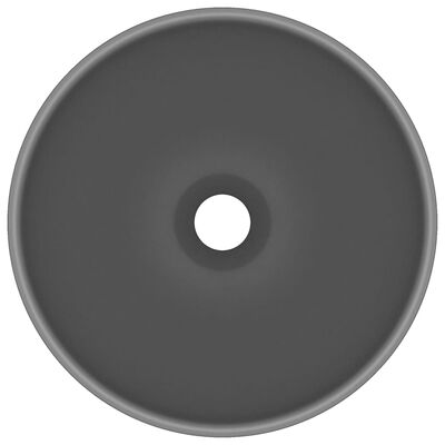 vidaXL Ylellinen pesuallas pyöreä matta tummanharmaa 32,5x14cm keraami