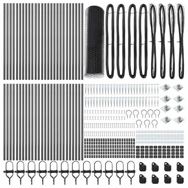 vidaXL Aitalatu Harmaa 100 x 0,4 m (13 mm verkko) Ter&auml;st&auml; ja PVC:t&auml;