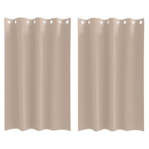 vidaXL Piment&auml;v&auml; verho renkailla 2 pcs Harmaanruskea 175 x 140 cm