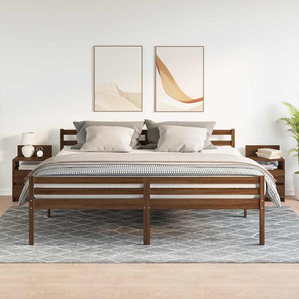 vidaXL Y&ouml;p&ouml;yt&auml;kaapit 2 kpl 2 laatikolla ruskea tammi 40x33x60 cm