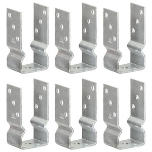 vidaXL Aita-ankkurit 6 kpl hopea 7x6x15 cm galvanoitu ter&auml;s