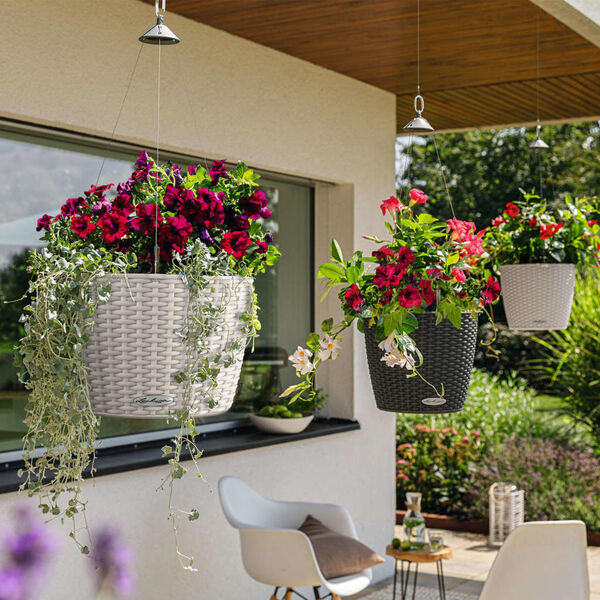 LECHUZA Riippuva kukkalaatikko NIDO Cottage 35 ALL-IN-ONE graniitti