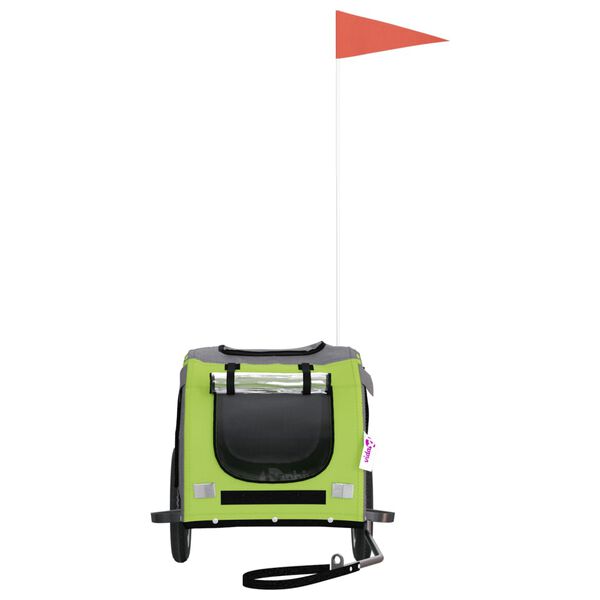 vidaXL Lemmikinkuljetusk&auml;rry py&ouml;r&auml;&auml;n vihre&auml;/harmaa kangas ja rauta