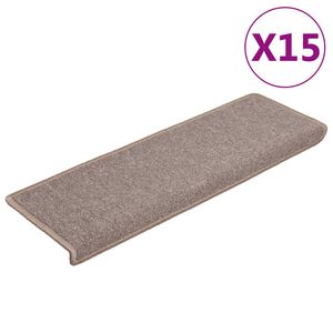 vidaXL Portaiden matot 15 kpl 65x21x4 cm vaaleanruskea suorakaiteen muotoinen reuna