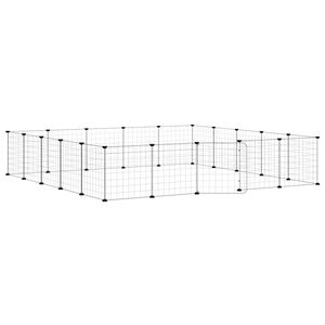 vidaXL 20-paneelinen lemmikkih&auml;kki ovella musta 175x175x35 cm ter&auml;s