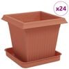 vidaXL Kasviruukut 24 pcs Tiilenpunainen 16 x 16 x 14 cm Muovi