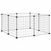 vidaXL 8-paneelinen lemmikkih&auml;kki musta 70x70x35 cm ter&auml;s