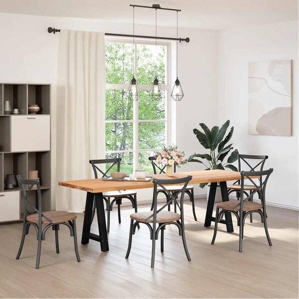 vidaXL Ruokap&ouml;yd&auml;n jalat A-muotoiset 2 kpl musta 50x(72-73) cm ter&auml;s