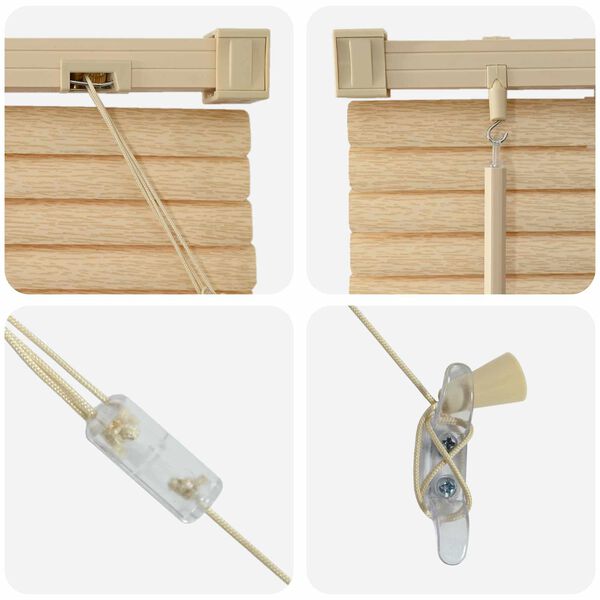 vidaXL Venezia-verho S&auml;&auml;dett&auml;v&auml; Vaaleanruskea kuviolla 213 x 50 cm