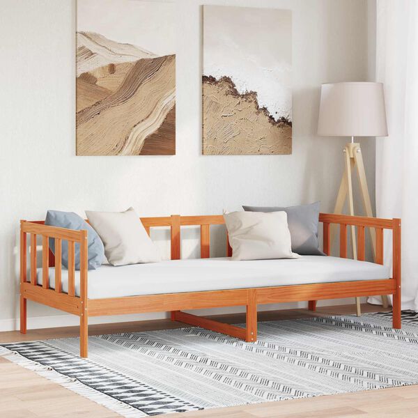 vidaXL S&auml;ngyn runko p&auml;&auml;tyll&auml; Vaha ruskea 3FT Single Massiivinen m&auml;nty